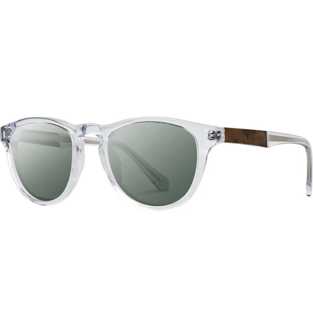 Unisex Shwood Francis Acetate Sunglasses       Crystal/Elm Burl /G15 Polarized